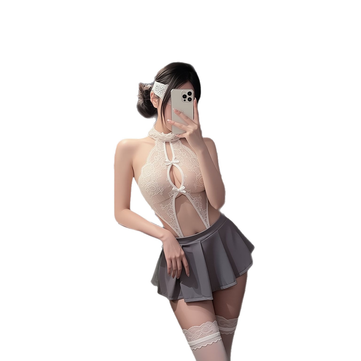 Lace Teddy Lingerie - jimiko For Women's White Lace Halter
