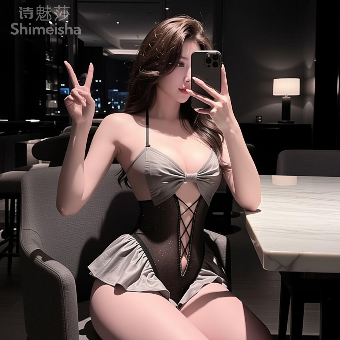 jimiko For Black Gray Ruffle M - Lace Teddy Lingerie ulasan dan harga