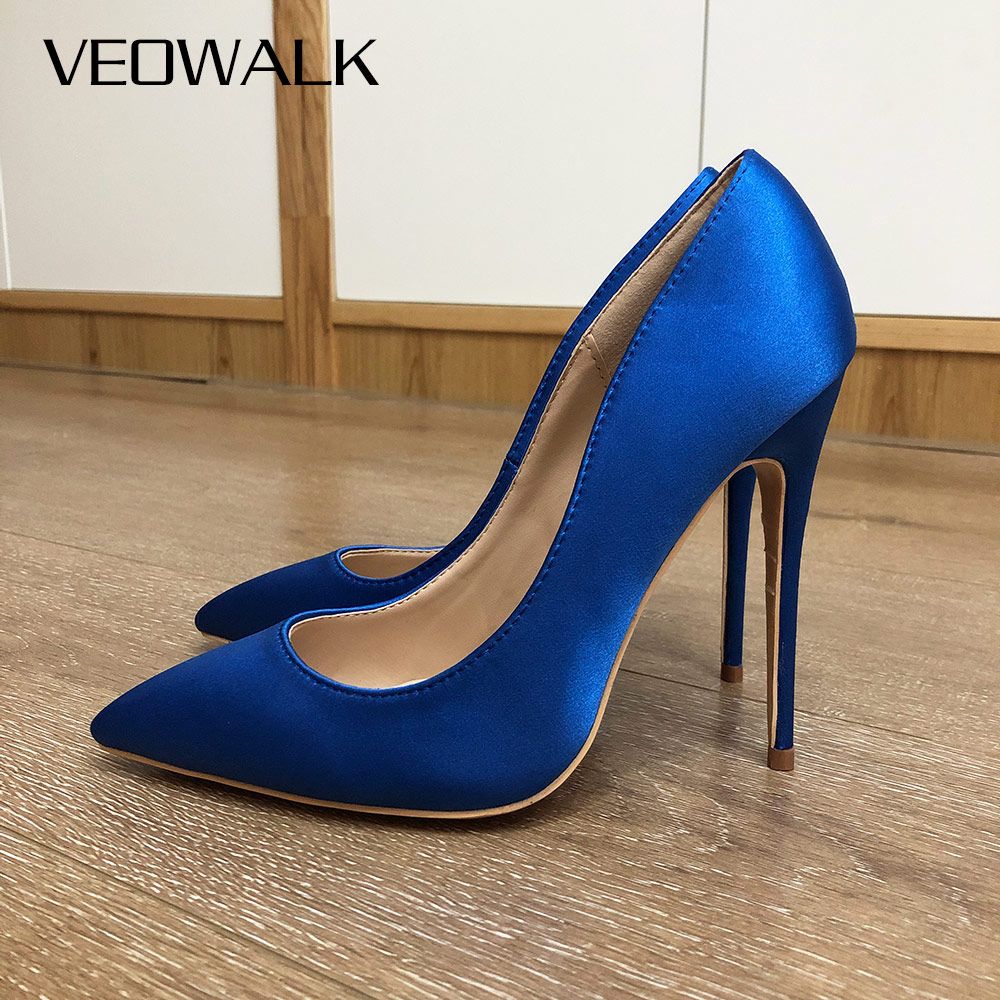 Veowalk Royal Blue Women Silk  - Slip Dress Satin ulasan dan harga