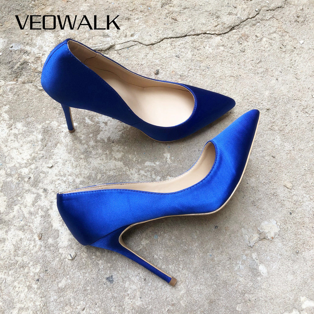Veowalk Royal Blue Women Silk  - Slip Dress Satin ulasan dan harga