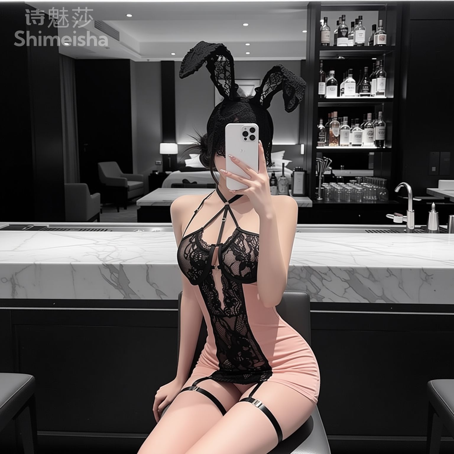 jimiko For Women's Pink Black  - Lace Teddy Lingerie ulasan dan harga