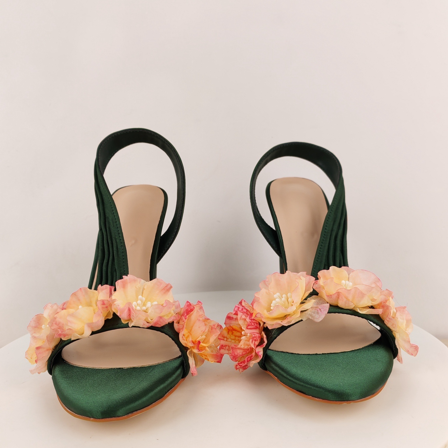 Block Heels Slingback Flowers  - Slip Dress Satin ulasan dan harga